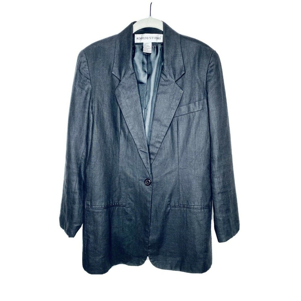 VTG Adolfo Studio Black Blazer Sz 4